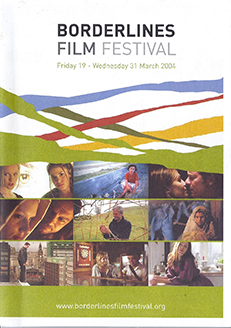 2004 brochure cover - white and green back ground with multiple film images and borderlines logo