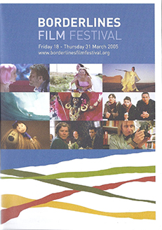 2005 brochure cover - blue with multiple film images and borderlines logo